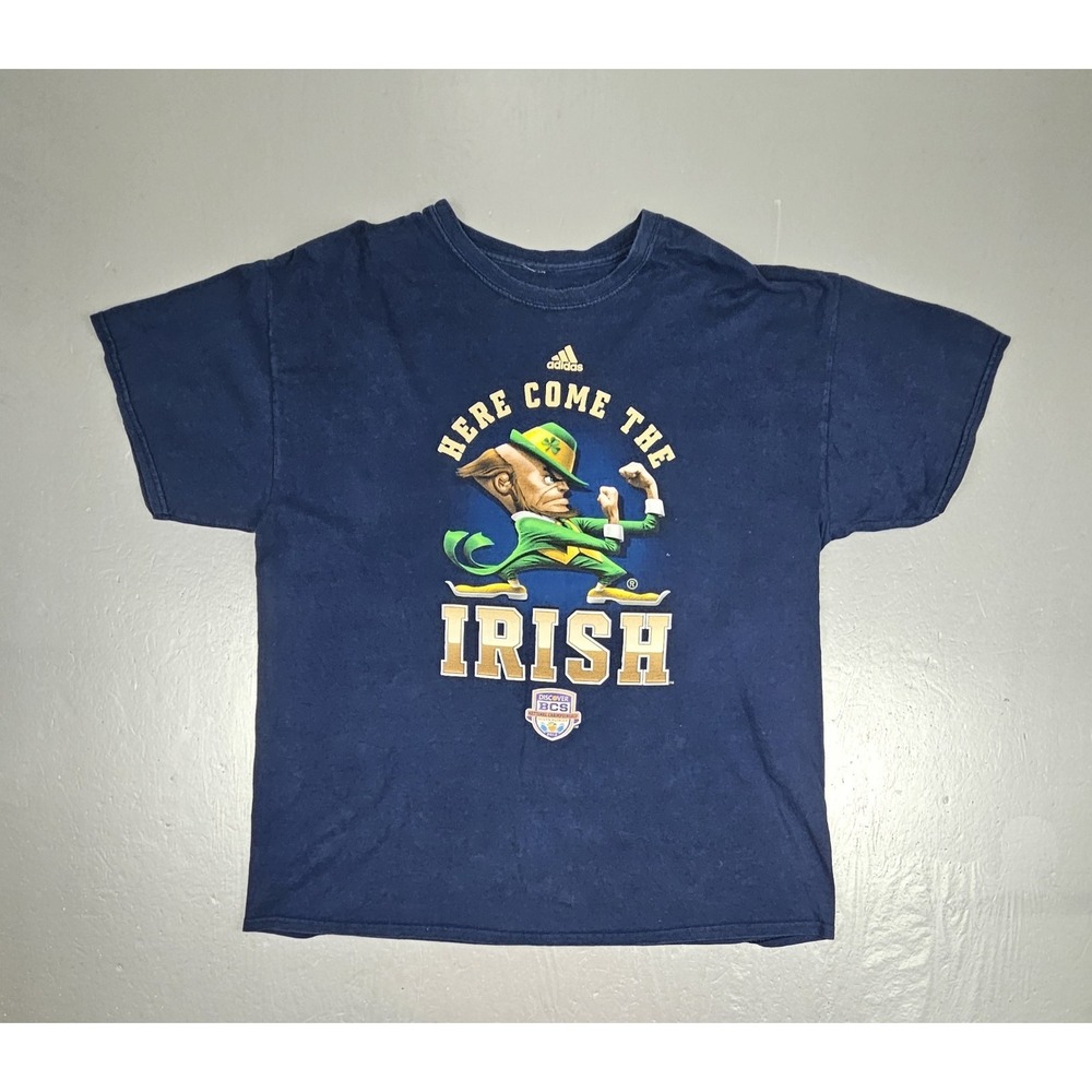 Adidas Here Come the Irish‎ 2013 BCS T-Shirt Mens 2XL Blue Graphic NCAA Football